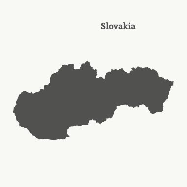 Anahat Slovakya Haritası. vektör çizim.