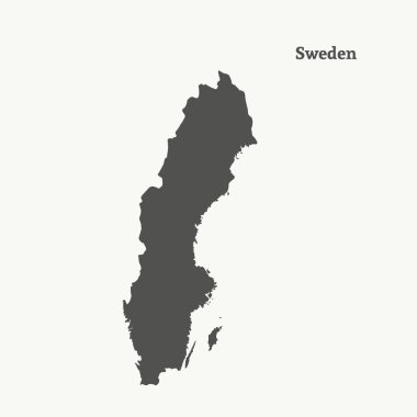 Anahat İsveç Haritası. vektör çizim.