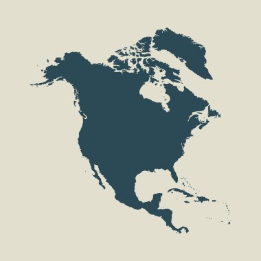 Kuzey Amerika Haritası anahat. vektör çizim.