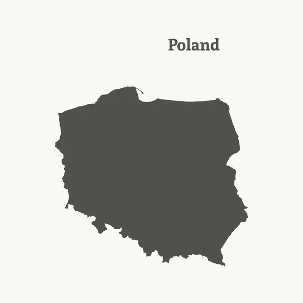 Mapa do contorno da Polônia. ilustração vetorial . — Vetor de Stock