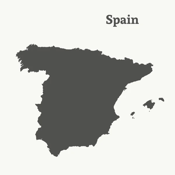 Outline map of Spain. Isolated vector illustration. — Stock Vector