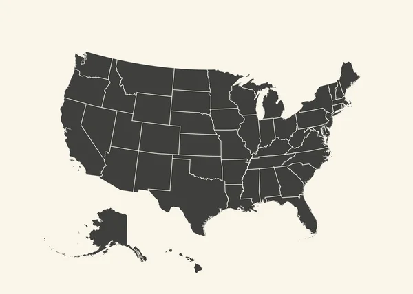 Mapa esquemático de USA. ilustración vectorial . — Vector de stock