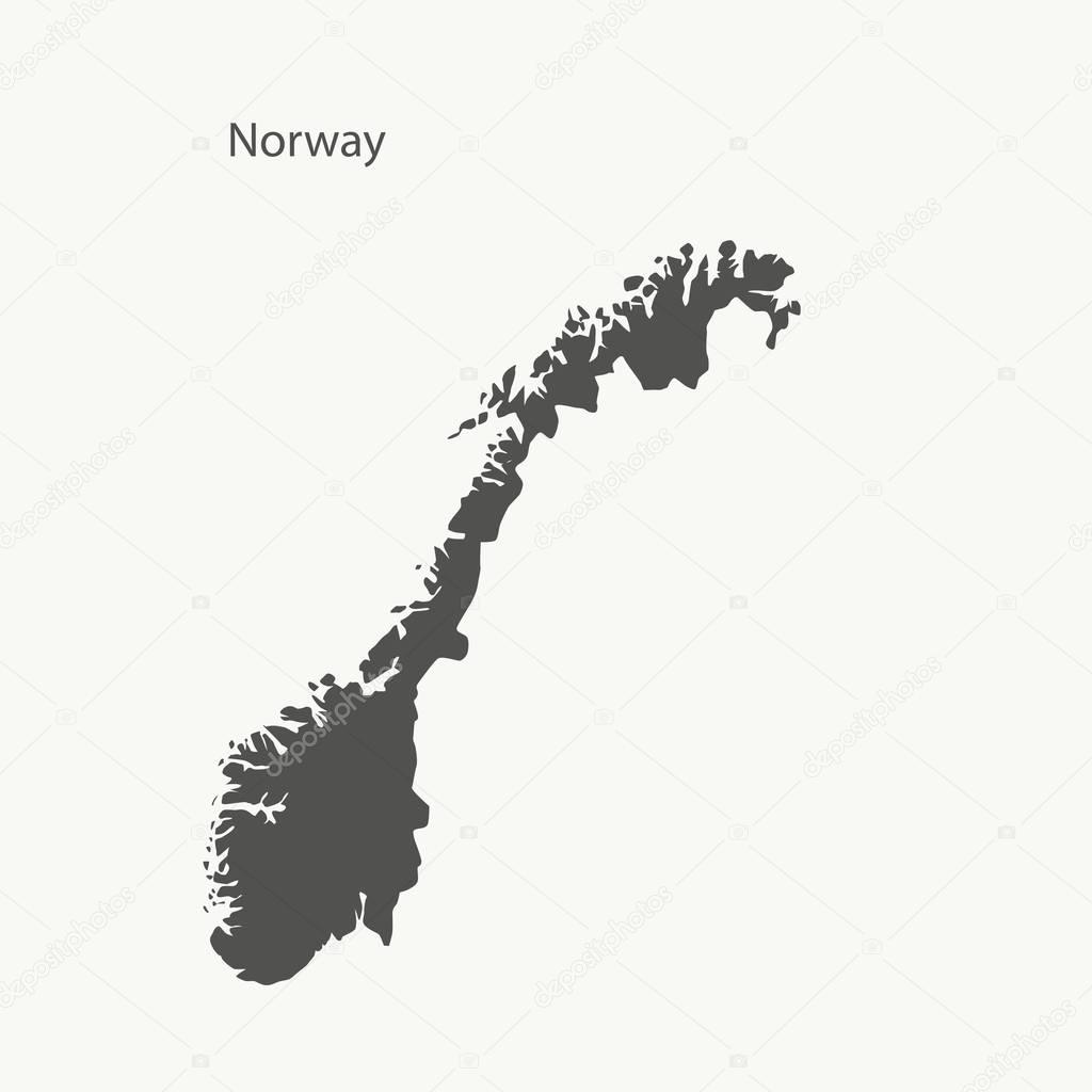 Outline map of Norway. vector illustration.