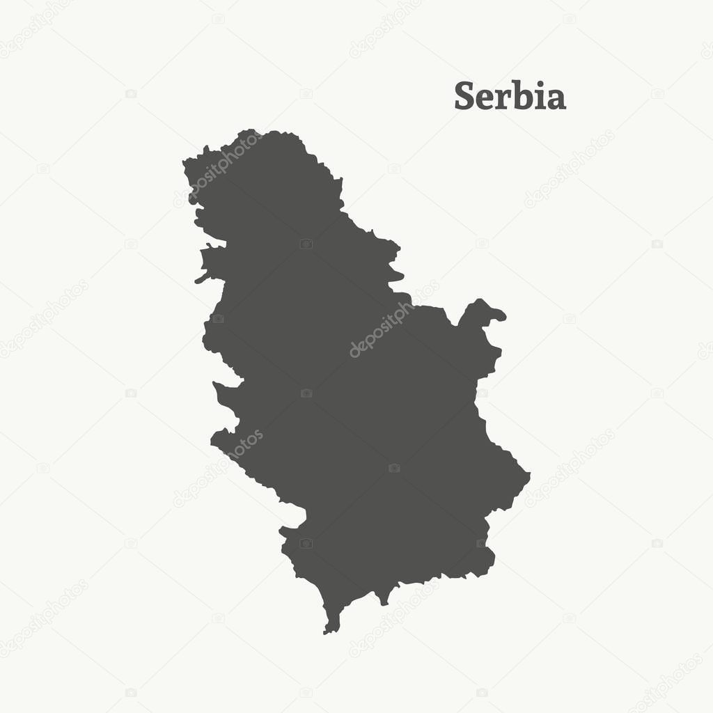Outline map of Serbia. vector illustration.
