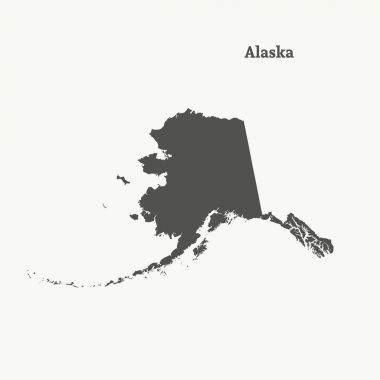 Anahat Alaska Haritası. vektör çizim.