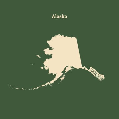 Anahat Alaska Haritası. vektör çizim.