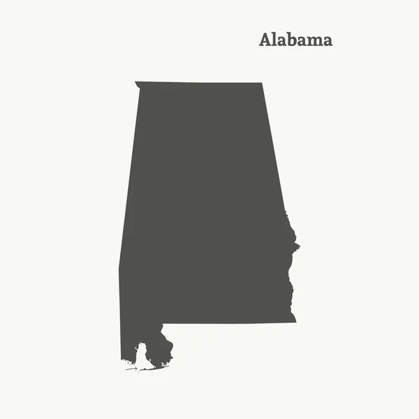 Mapa esquemático de Alabama. ilustración vectorial . — Vector de stock