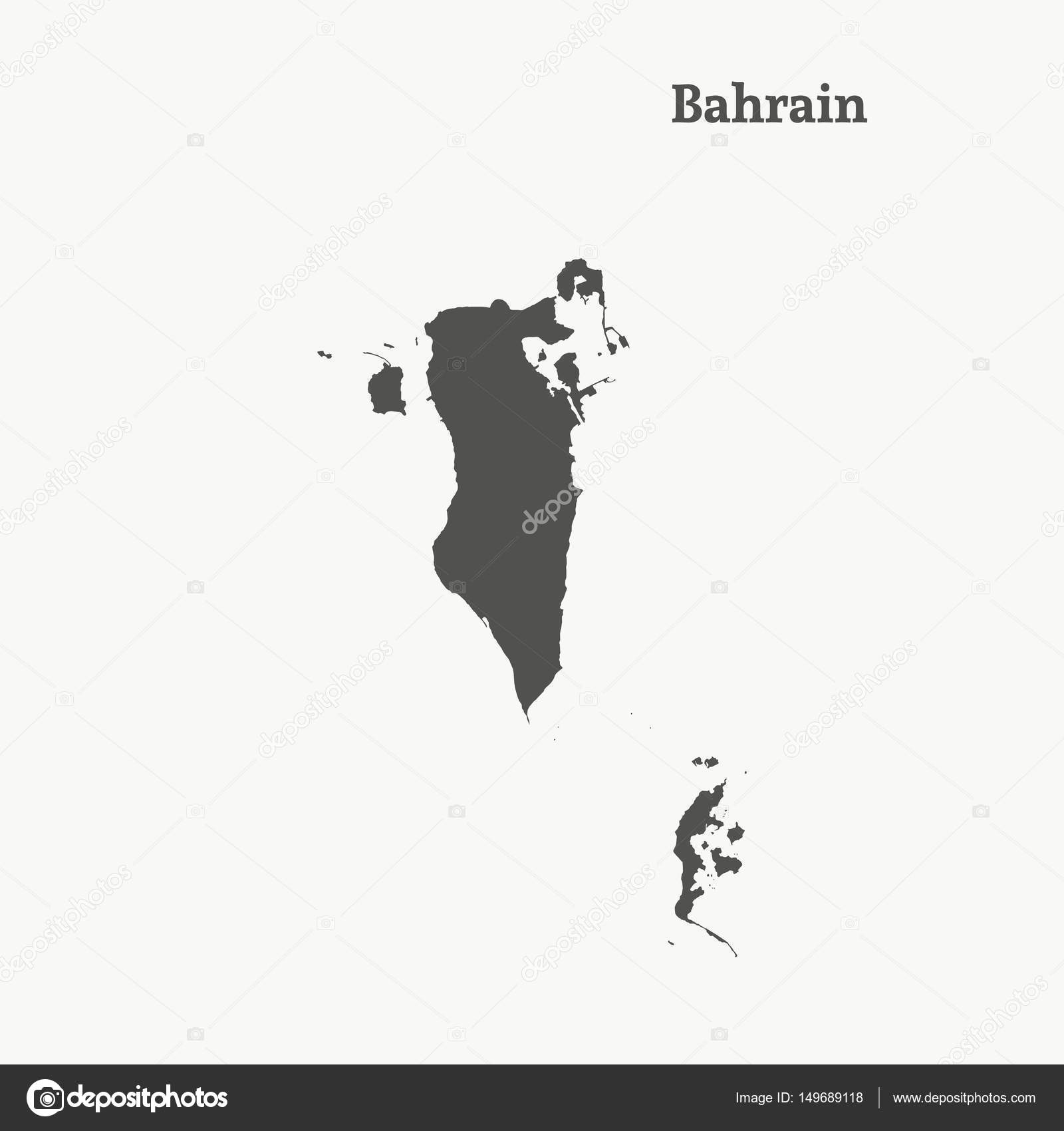 View Vector Bahrain Map Outline PNG