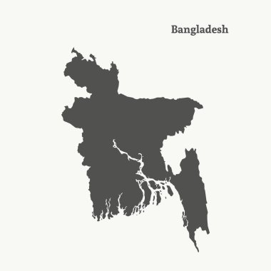 Anahat Bangladeş Haritası. vektör çizim.