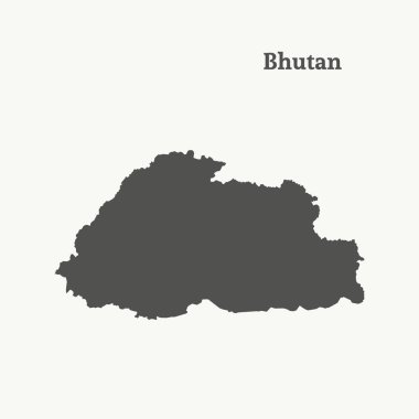 Anahat Bhutan Haritası. vektör çizim.