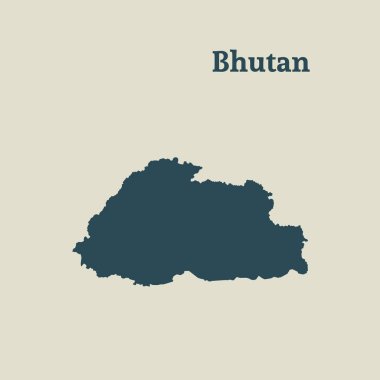 Anahat Bhutan Haritası. vektör çizim.