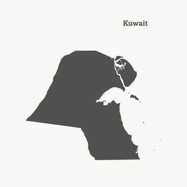 Anahat Kuveyt Haritası. vektör çizim.