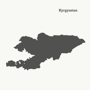 Anahat Kırgızistan Haritası. vektör çizim.