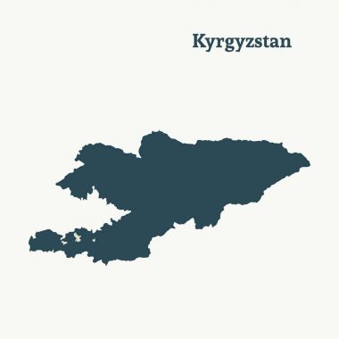 Anahat Kırgızistan Haritası. vektör çizim.