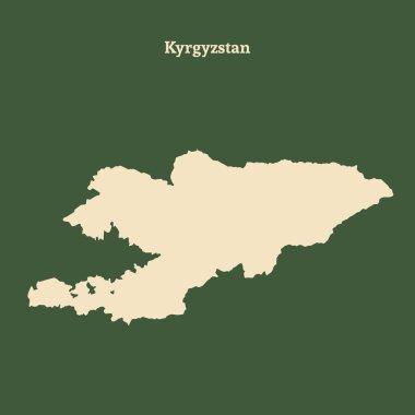 Anahat Kırgızistan Haritası. vektör çizim.