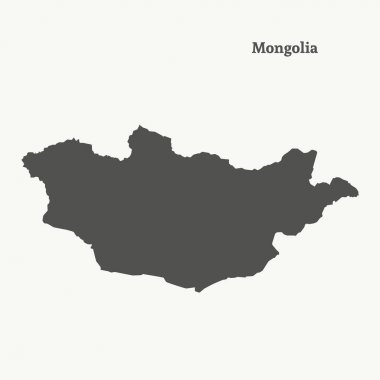 Anahat Moğolistan Haritası. vektör çizim.