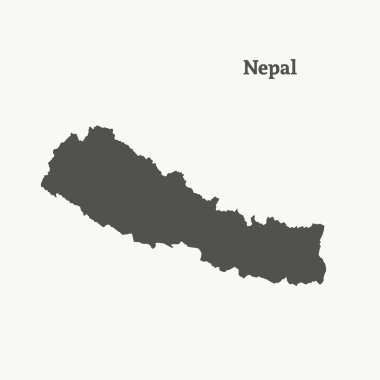 Anahat Nepal Haritası. vektör çizim.