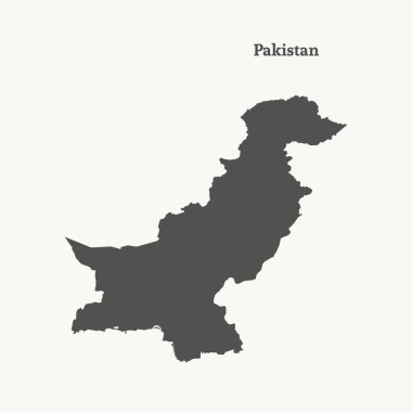 Anahat Pakistan Haritası. vektör çizim.