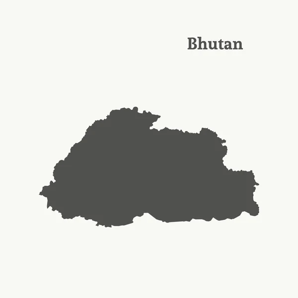 Mapa esquemático de Bután. ilustración vectorial . — Vector de stock