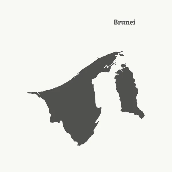 ブルネイの概要地図。ベクトル図. — ストックベクタ