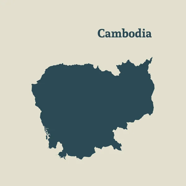 Anahat Kamboçya Haritası. vektör çizim. — Stok Vektör