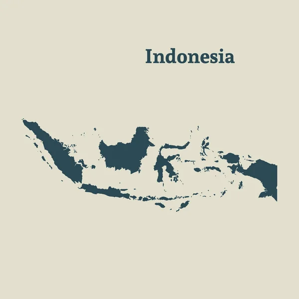 Peta garis besar Indonesia. ilustrasi vektor . - Stok Vektor