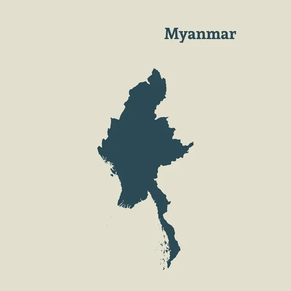 Mapa de Myanmar. ilustración vectorial . — Vector de stock