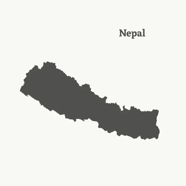 Контурная карта Непала. векторная иллюстрация . — стоковый вектор