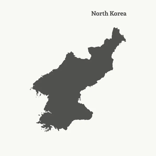 Obrys mapy Severní Koreje. vektorové ilustrace. — Stockový vektor