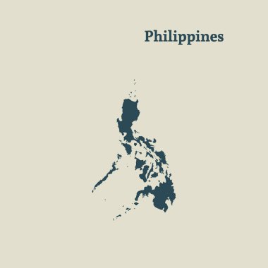 Anahat Filipinler Haritası. vektör çizim.