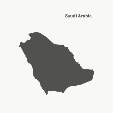 Anahat Suudi Arabistan Haritası. vektör çizim.