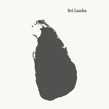 Anahat Sri Lanka Haritası. vektör çizim.