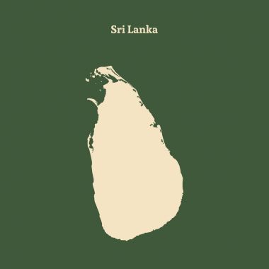 Anahat Sri Lanka Haritası. vektör çizim.