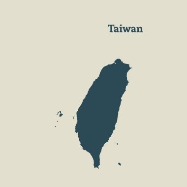 Anahat Tayvan Haritası. İzole vektör çizim.