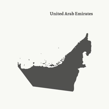 Birleşik Arap Emirlikleri Haritası anahat. vektör çizim.