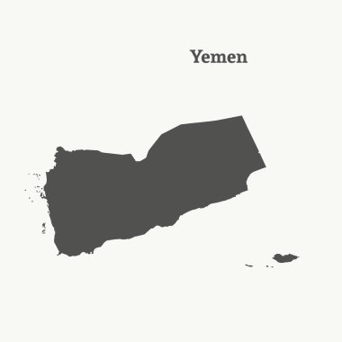 Anahat Yemen Haritası. vektör çizim.