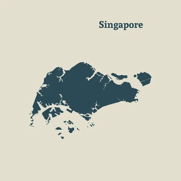 Mapa de Singapur. ilustración vectorial . — Vector de stock