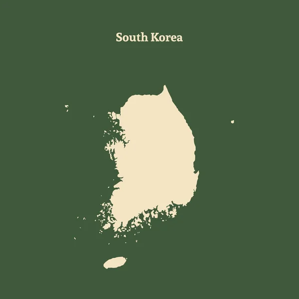Mapa de Corea del Sur. ilustración vectorial . — Vector de stock