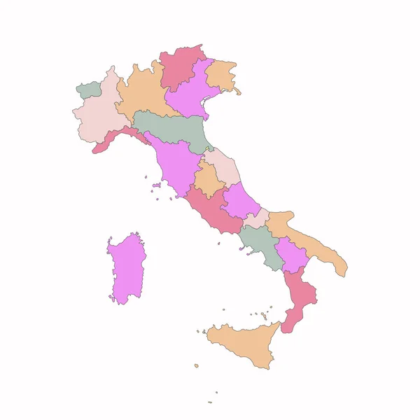 Italia mappa con le regioni. — Vettoriale Stock