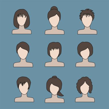simgeler düz stil içinde kadın koleksiyonu. kadın avatarları. se