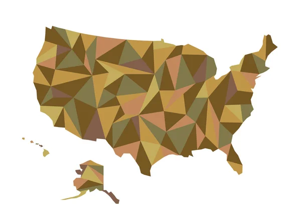 Mapa de Estados Unidos. Ilustración vectorial aislada. Estados Unidos de América — Vector de stock