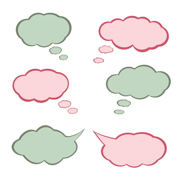 Quadro de pensamento. Bolha de fala. Nuvem de sonho. Fala balão. Conjunto de ícones de ilustração vetorial . — Vetor de Stock