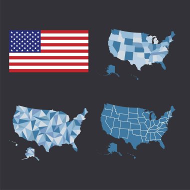 Amerika Birleşik Devletleri Haritası anahat. ABD Devletleri. 