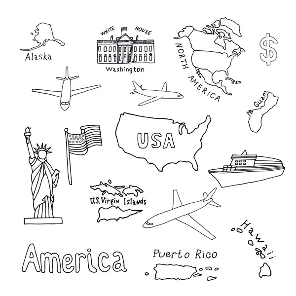 Carte des États-Unis d'Amérique et de ses territoires. Nord A — Image vectorielle