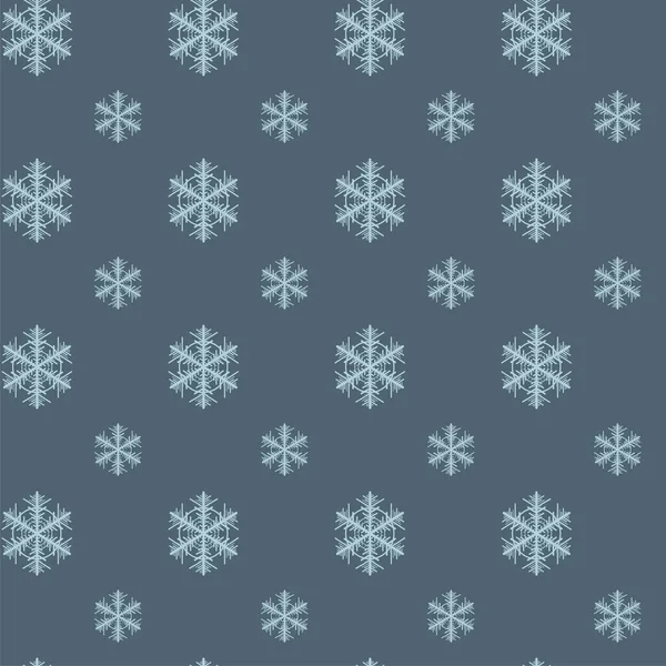 Patrón Invierno Sin Costuras Copos Nieve Ilustración Vectorial — Archivo Imágenes Vectoriales