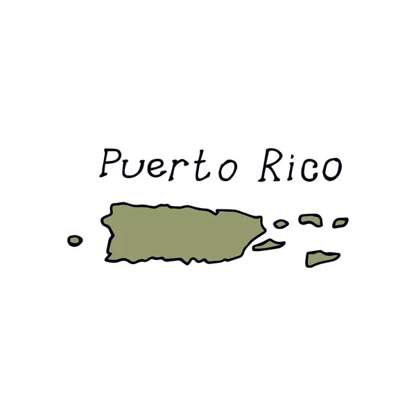 Map of Puerto Rico. Hand drawn vector illustration on  white bac — Stock Vector