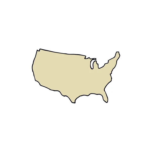 Mapa de los Estados Unidos de América. Ilustración vectorial dibujado a mano — Vector de stock