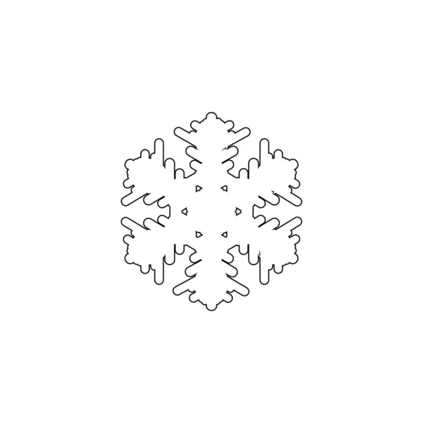 Símbolo Flocos Neve Ilustração Vetorial Isolada Sobre Fundo Branco — Vetor de Stock
