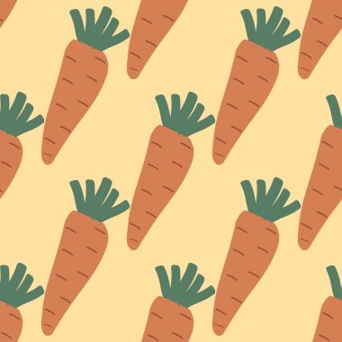 Çizgi film tarzında havuçlu kusursuz desen. Vektör illüstrasyonu.