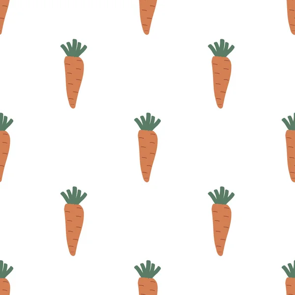 Seamless Pattern Carrots Cartoon Style Vector Illustration — Stock Vector